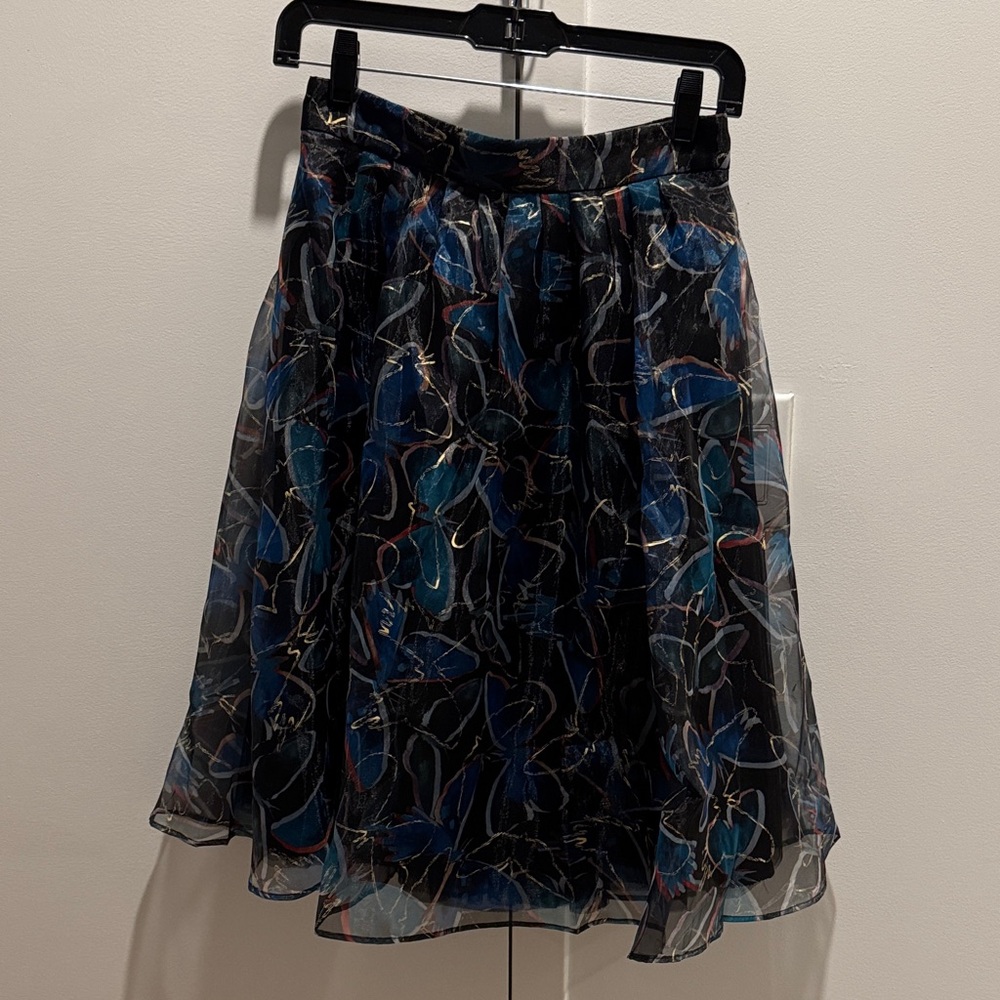 Anthropologie Celebratory Black and Blue Women's Skirt